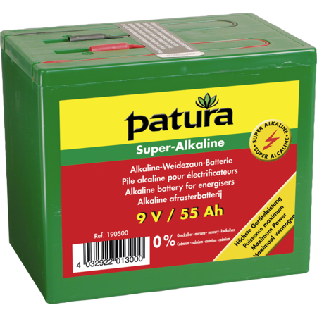 Super-Alkaline Weidezaun-Batterie 9 V / 55 Ah