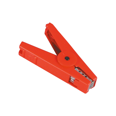 Spring Clip, red, with stainless steel contacts