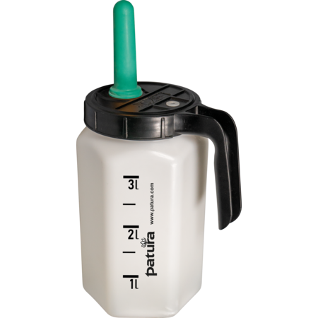 Calf feeding bottle "Pro", 3 liters, incl. soft teat and 1-click-valve