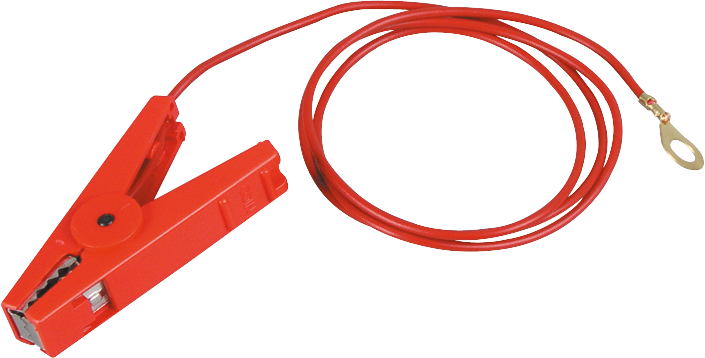 Zaunanschlußkabel, rot, mit Edelstahlklemme und 8 mm Ringöse (1 Stück / Pack)