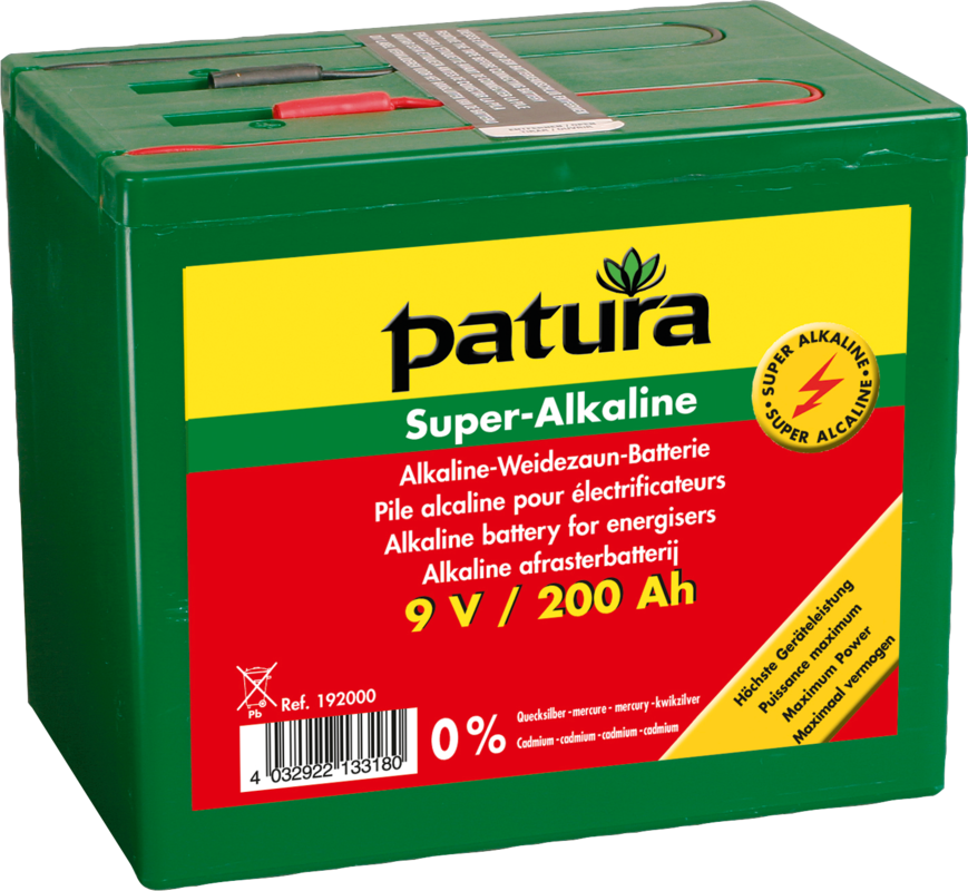 Super-Alkaline Weidezaun-Batterie 9 V / 200 Ah