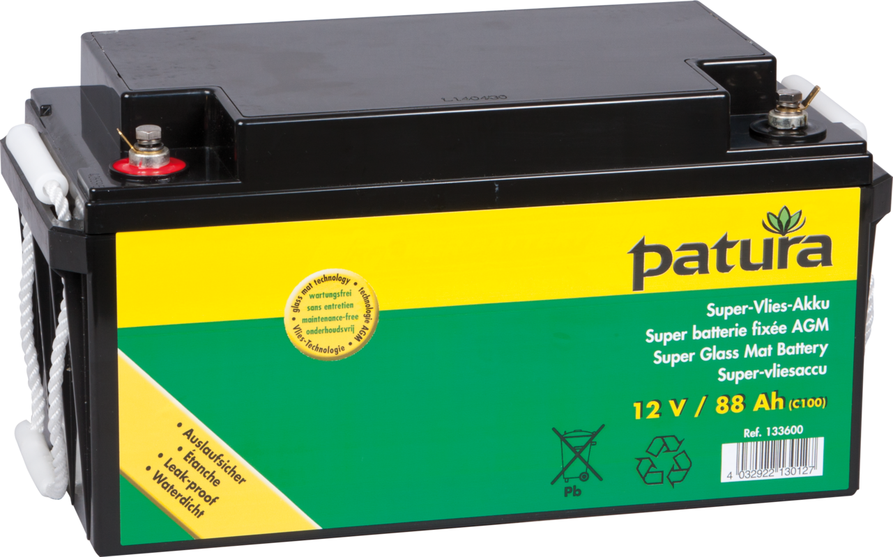Super Glass Mat Battery 12 V / 88 Ah, C100, maintenance-free, with carrying handles