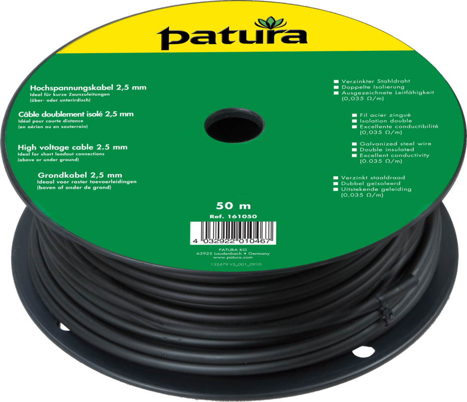 High Voltage Cable 2.5 mm, 25 m spool
