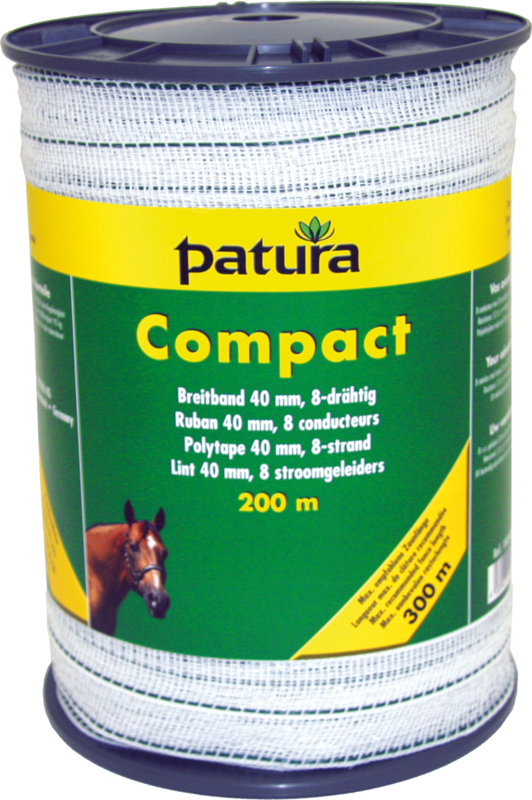 Compact lint 40mm wit/groen, 200m rol