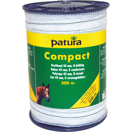 Compact lint 40mm wit/groen, 200m rol