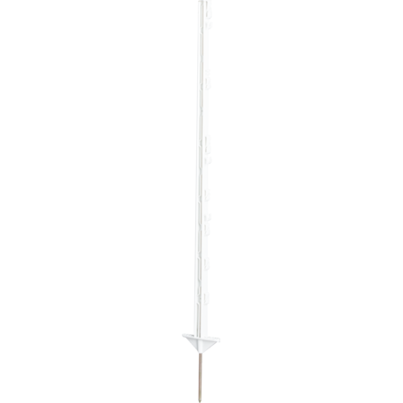 Kunststof paal, wit, 1,05m, 7 draad- + 2 cordhouders, 10st