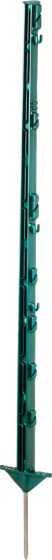 Kunststof paal, groen, 1,05m, 7 draad- + 2 cordhouders, dubbele trede 10st