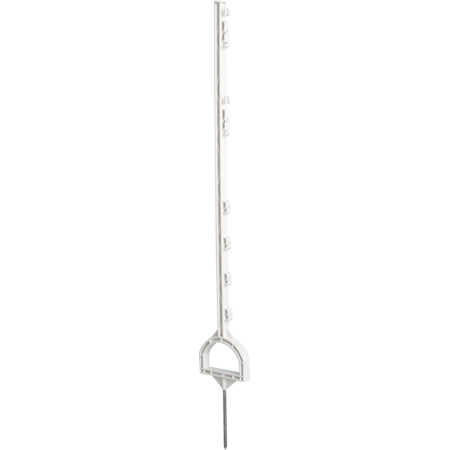 Stirrup Post, plastic, white, 1.15m, 6 wire holders (qty 10)