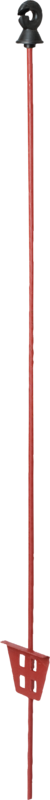 Piquet acier ressort rond 1,00 m laqué rouge avec isolateur annulaire