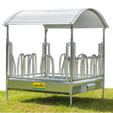 Professional Rectangular Feeder with Tombstone Feed Front and roof, 2.00 x 2.05 m