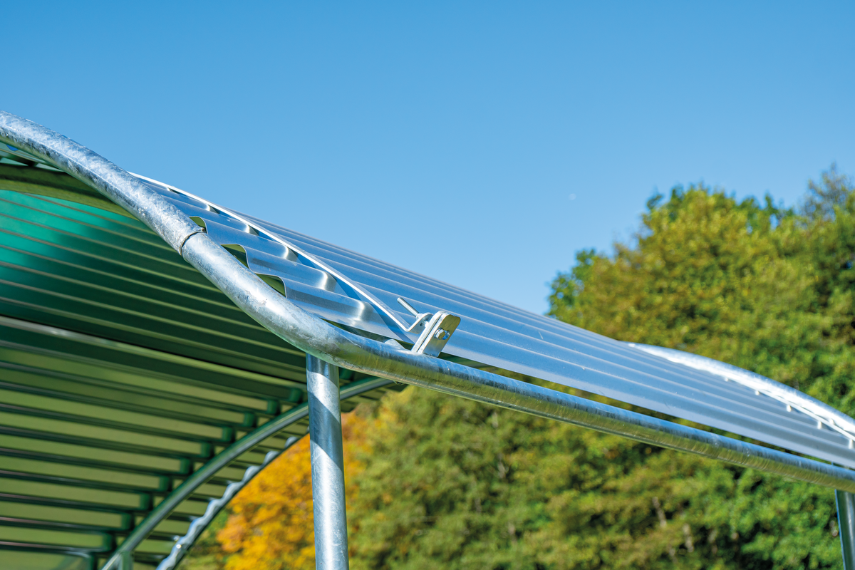 Roof-Edge Protection, galv. steel tube, for rectangular feeder Compact Ref. 303572/303583