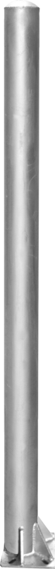 Pfosten d=102 mm, L=1,65 m, mit Bodenplatte außer Mitte, vz