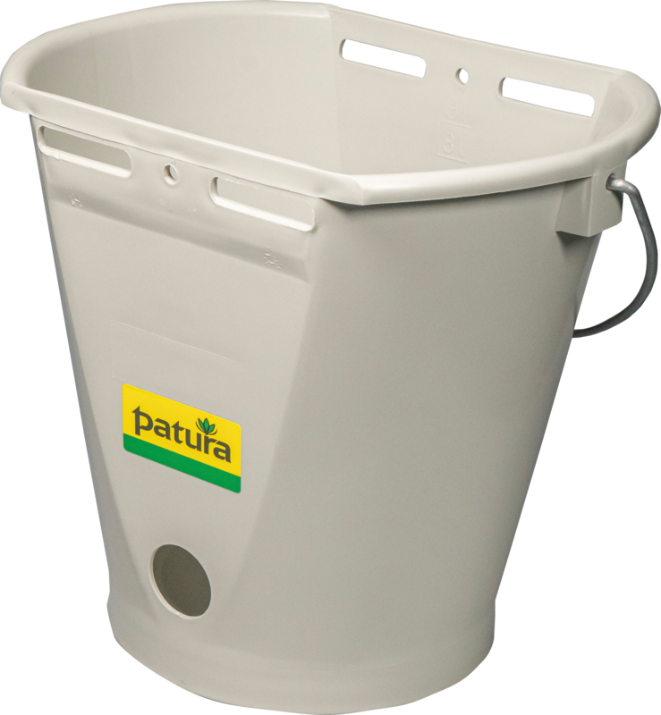 Feeding Bucket with teat 9 l, grey with teat and valve