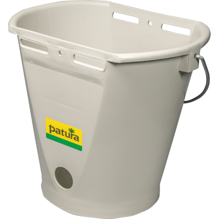 Feeding Bucket with teat 9 l, grey with teat and valve