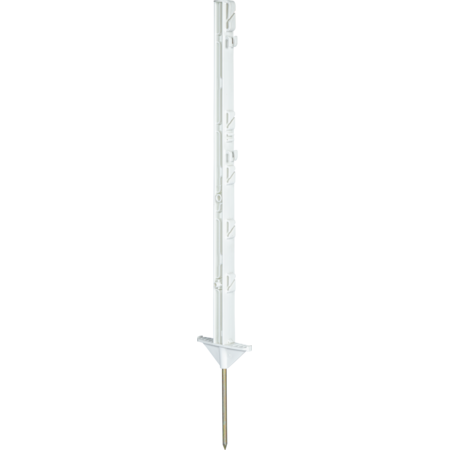 Plastic Post, white, 0.73 m, 5 wire holders (qty 10)