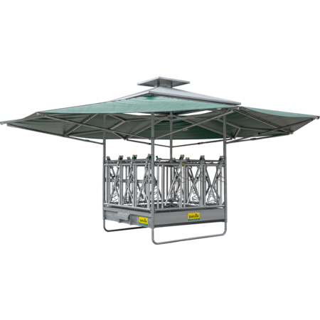 Weather Protective Feeder with Safety Self Locking Feed Front