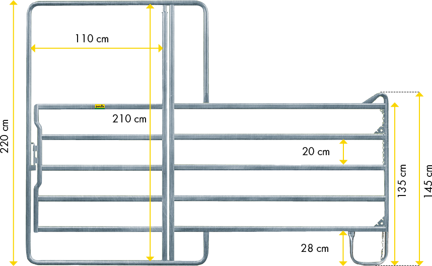 Panel-5 mit Tor 2,40 m Breite 2,40 m, Höhe 2,20 m