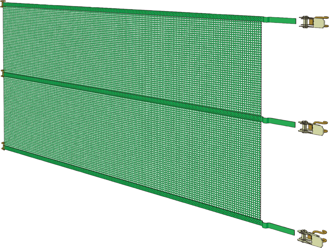 Bayscreen, width 10.7 m, height  1 m