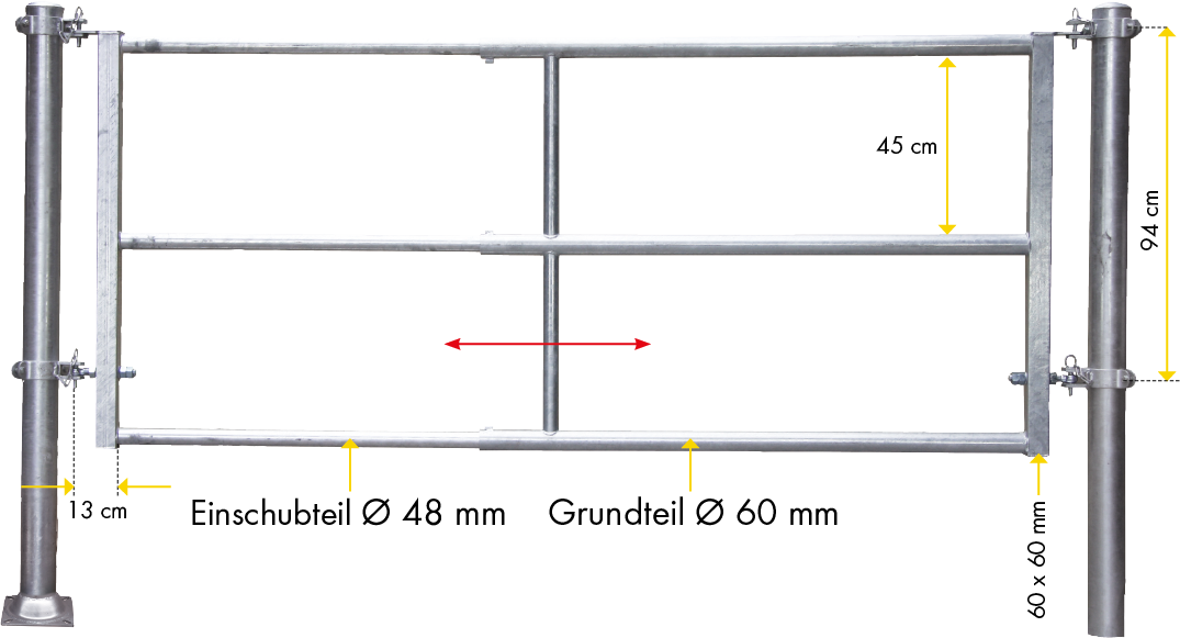 Abtrennung R3 (2/3) Montagelänge 1,75 - 2,75 m