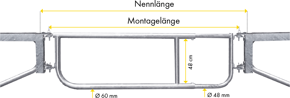 Abtrennung R2LB(2/3), H= 60 cm Montagelänge 1,90 - 2,30m